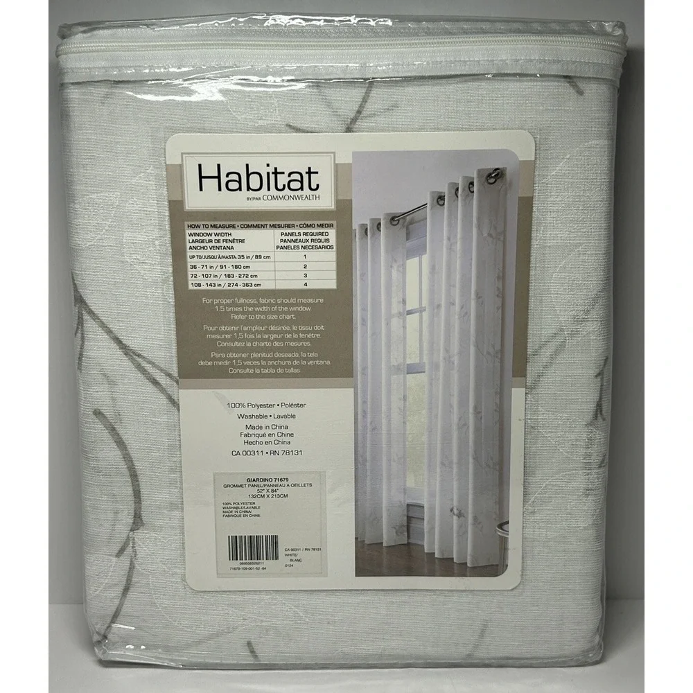 Commonwealth Habitat Embroidered Giardino Cream Sheer Curtain Polyester 52
